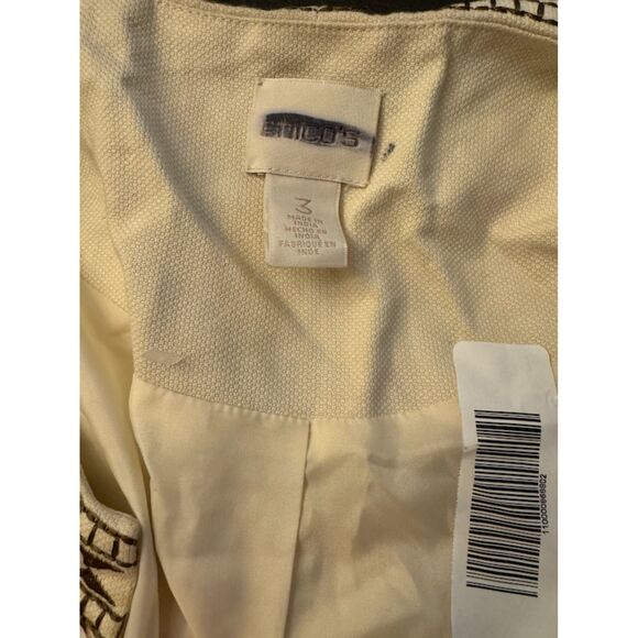 Chico's Beaded Sequined Fully Lined 3/4 Sleeve Jacket - Sz 3 (XL/16) - Picture 7 of 16